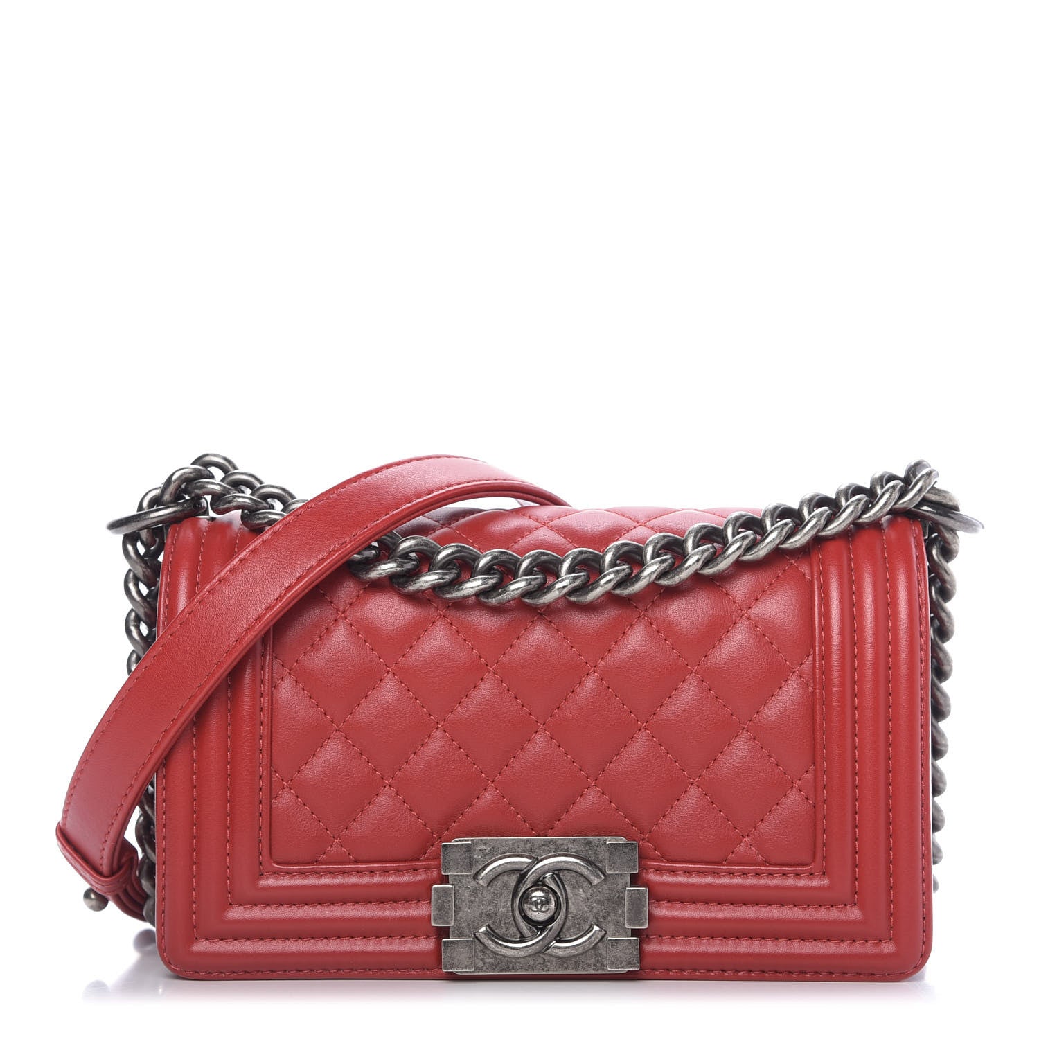 Chanel Calfskin Quilted Small Boy Flap Red 1 of 11