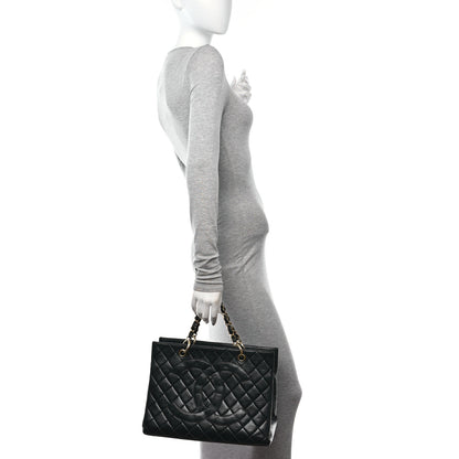 Chanel Lambskin Quilted Grand Shopping Tote GST Black 2 of 13