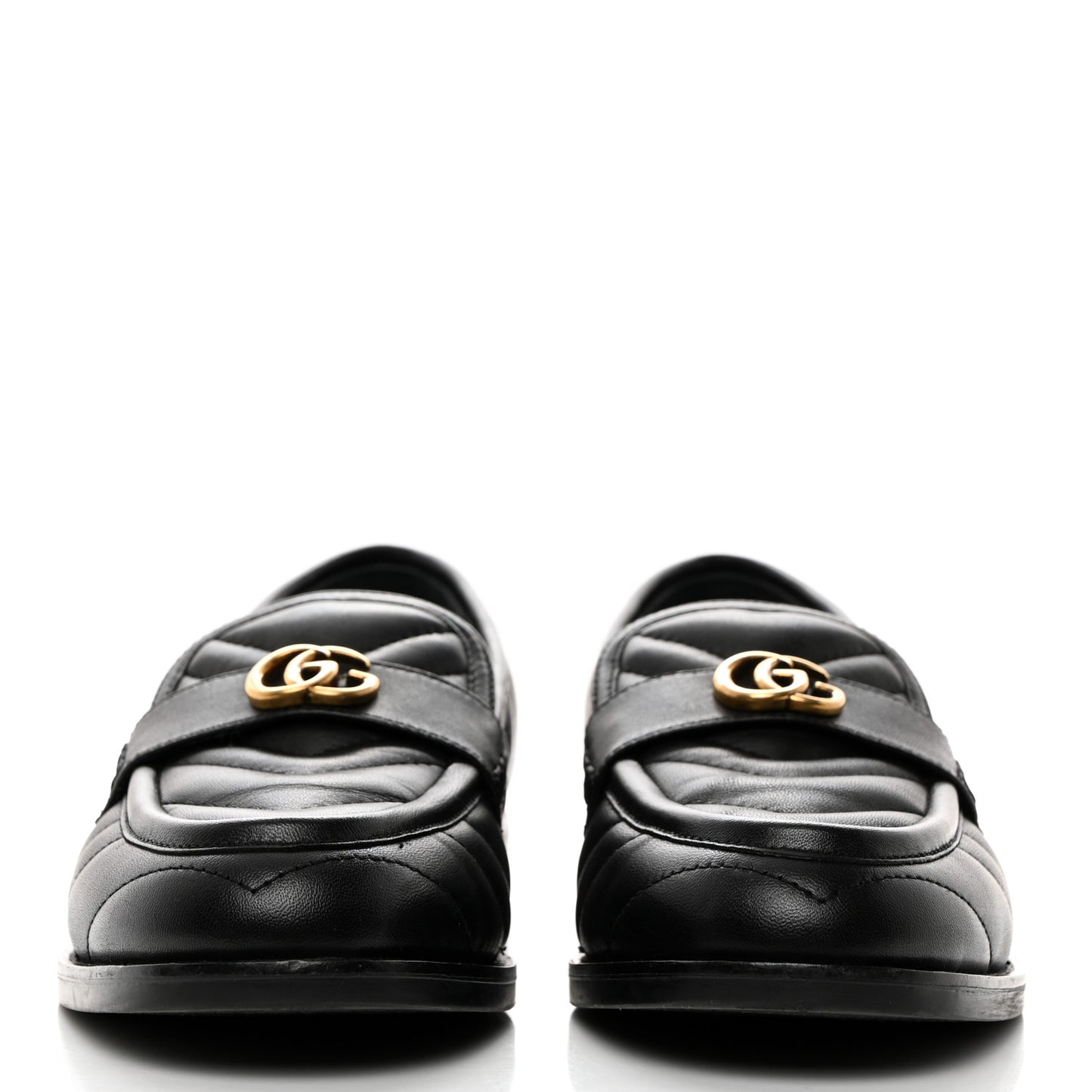 Nappa Matelasse Double G Marmont Loafers 38.5 Black