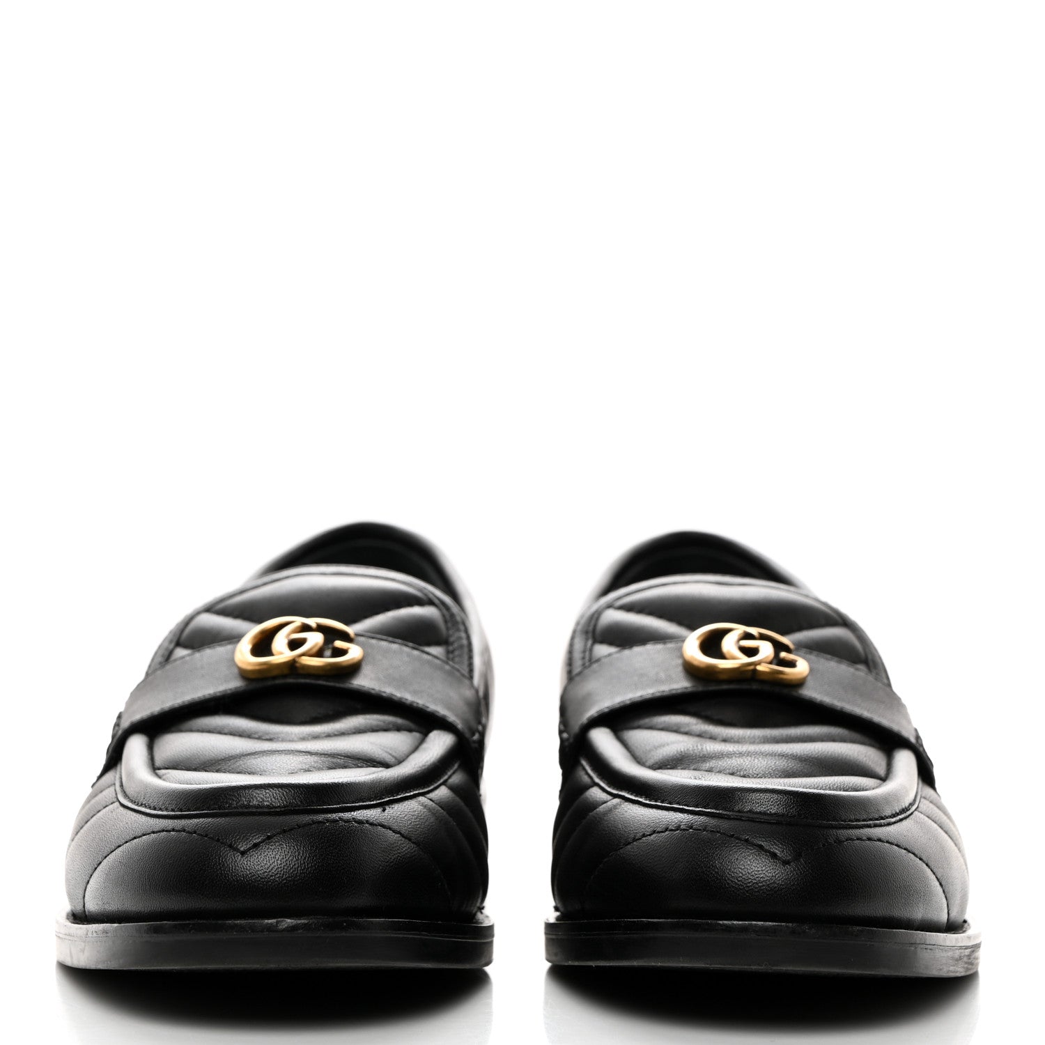 Gucci Nappa Matelasse Double G Marmont Loafers 38.5 Black 2 of 9