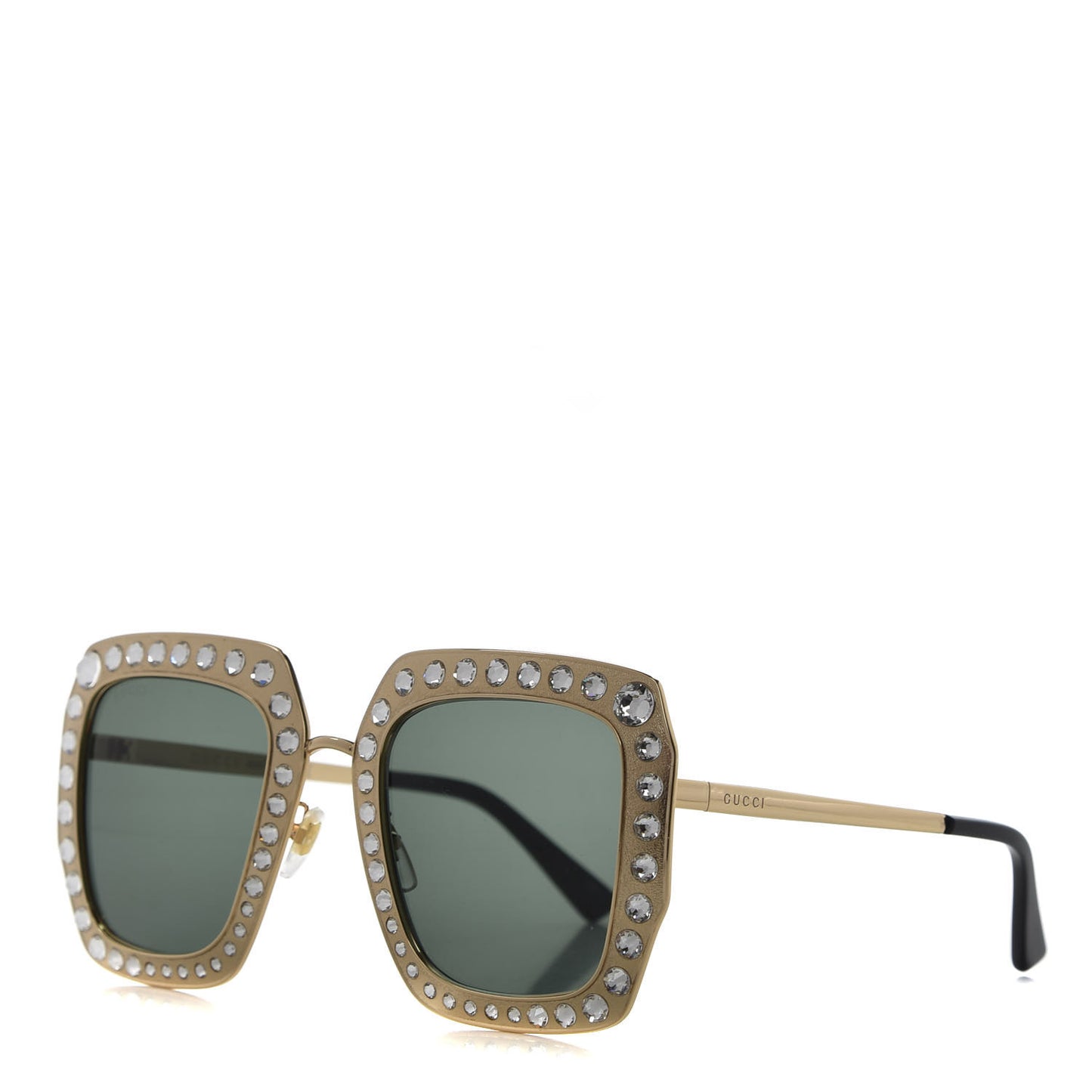 Metal Acetate Crystal Oversize GG0115S Sunglasses Gold