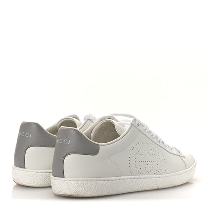 Gucci Calfskin Interlocking G Perforated Womens Ace Sneakers 39 White Grey Sky 5 of 11