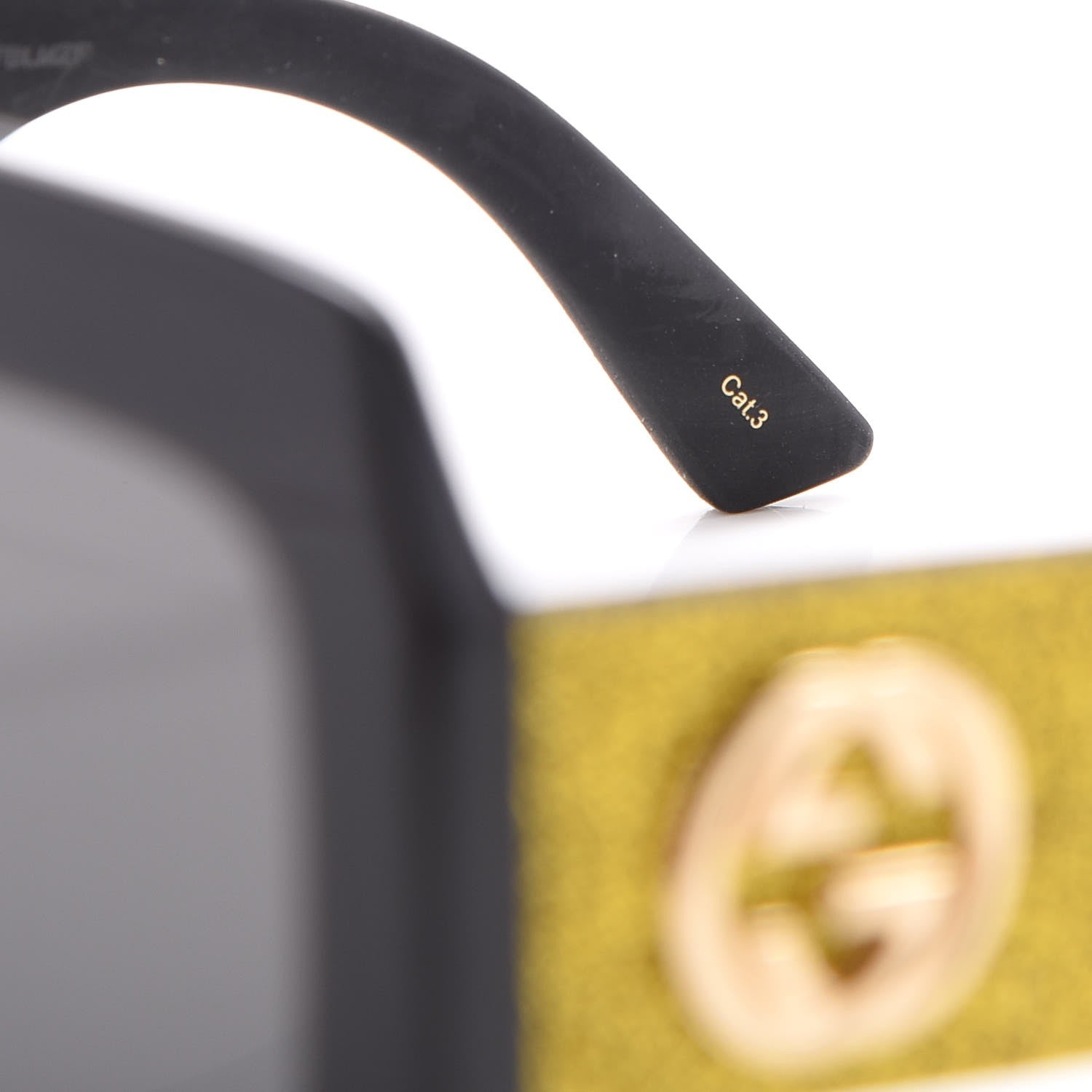 Gucci Square Frame GG0102S Sunglasses Glitter Gold 6 of 9