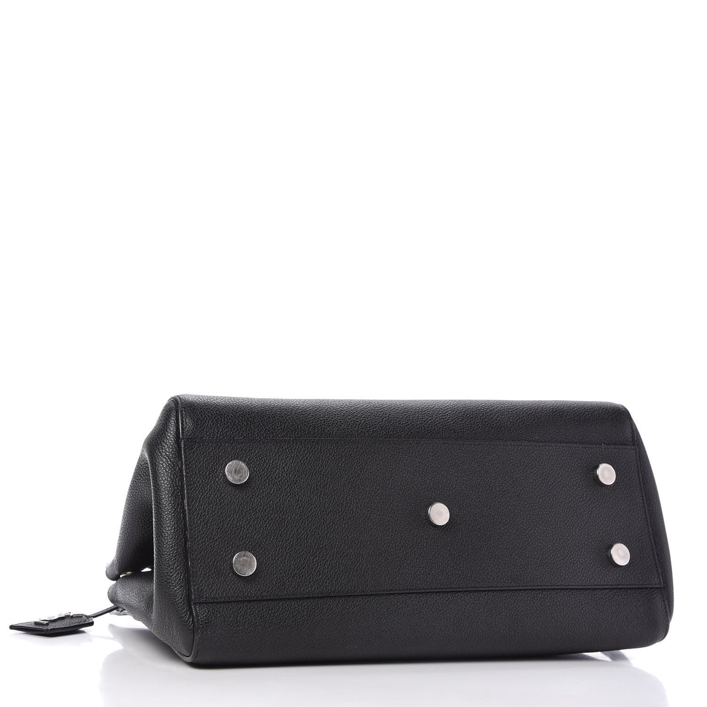 Grained Calfskin Small Cabas Rive Gauche Black