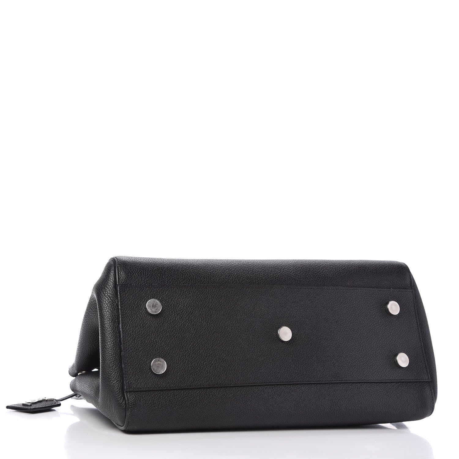 Saint Laurent Grained Calfskin Small Cabas Rive Gauche Black 4 of 13