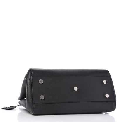 Saint Laurent Grained Calfskin Small Cabas Rive Gauche Black 4 of 13