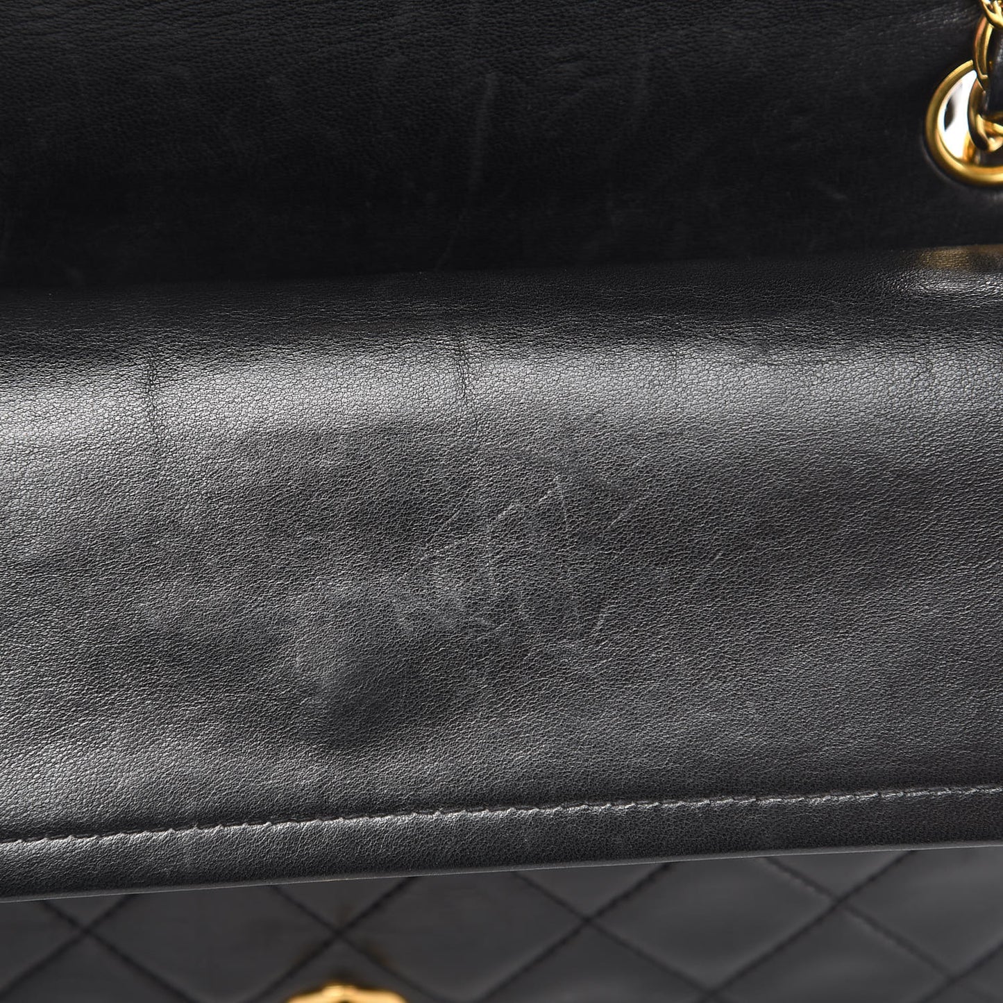 Lambskin Quilted Medium Double Flap Black