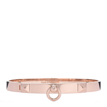 Hermes 18K Rose Gold PM Collier De Chien Bracelet SH 1 of 5
