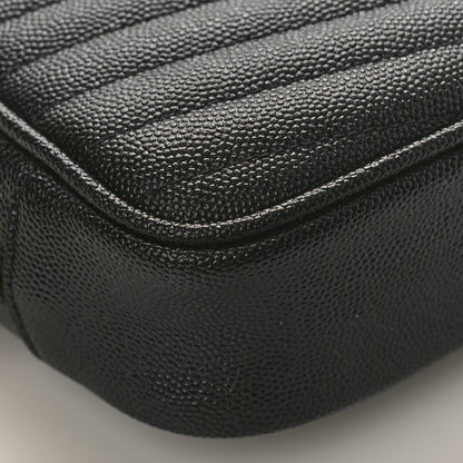 Saint Laurent Grain De Poudre Matelasse Monogram Mini Lou Camera Bag Black 7 of 8