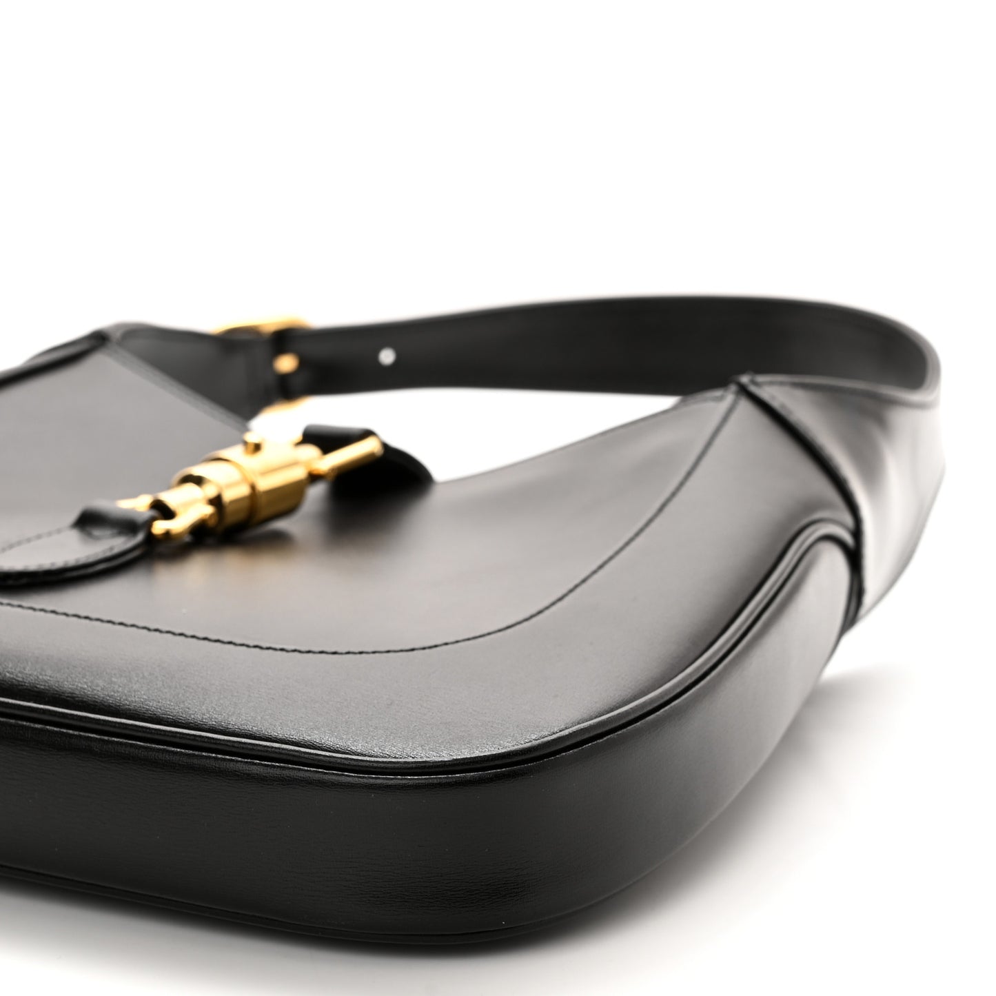 Boarded Dyana Lux Calfskin Small Jackie 1961 Hobo Black