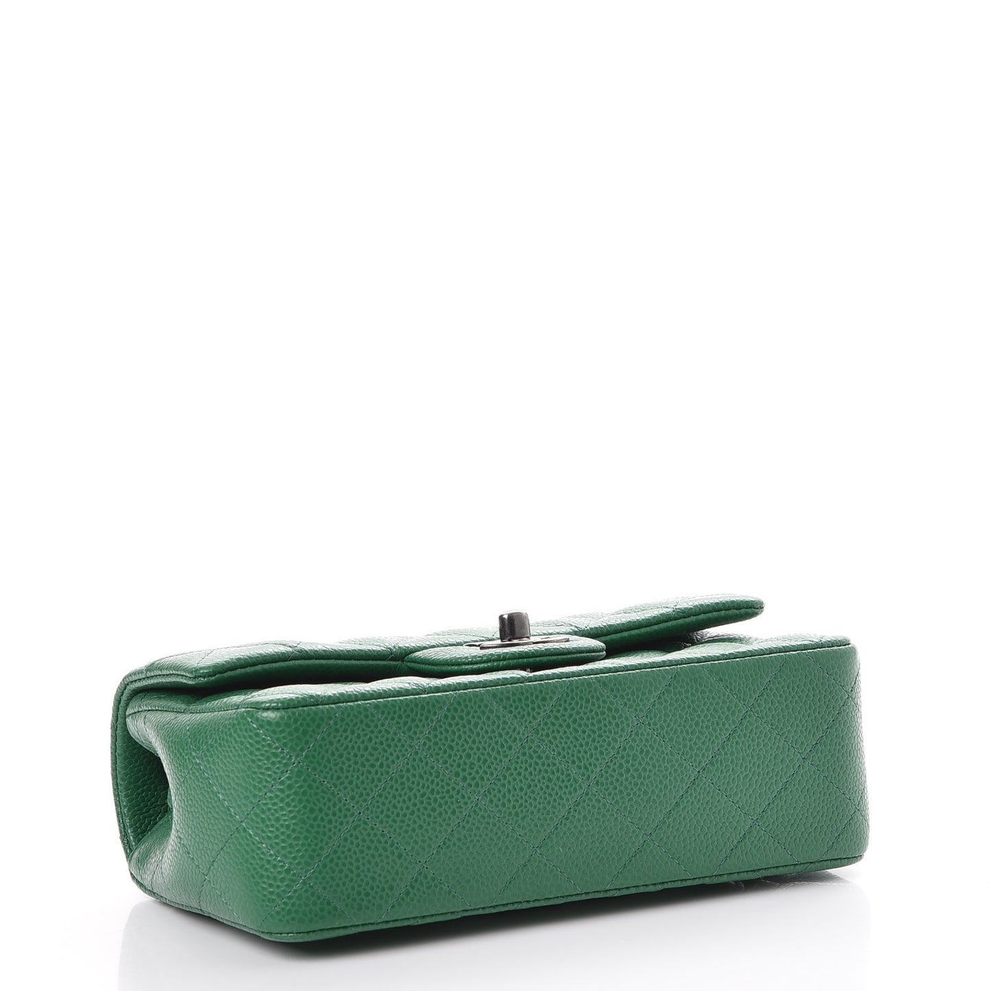 Caviar Quilted Mini Rectangular Flap Green