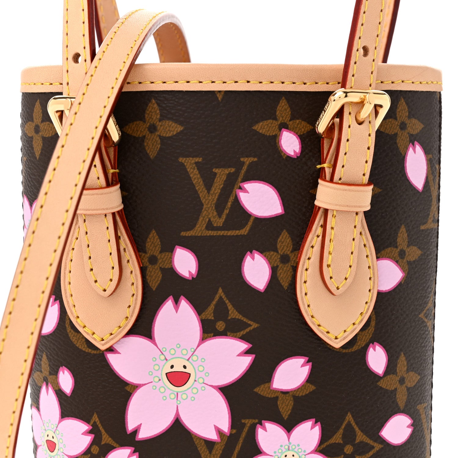 Louis Vuitton LV X TM Monogram Cherry Blossom Nano Bucket Sakura Brown 7 of 9