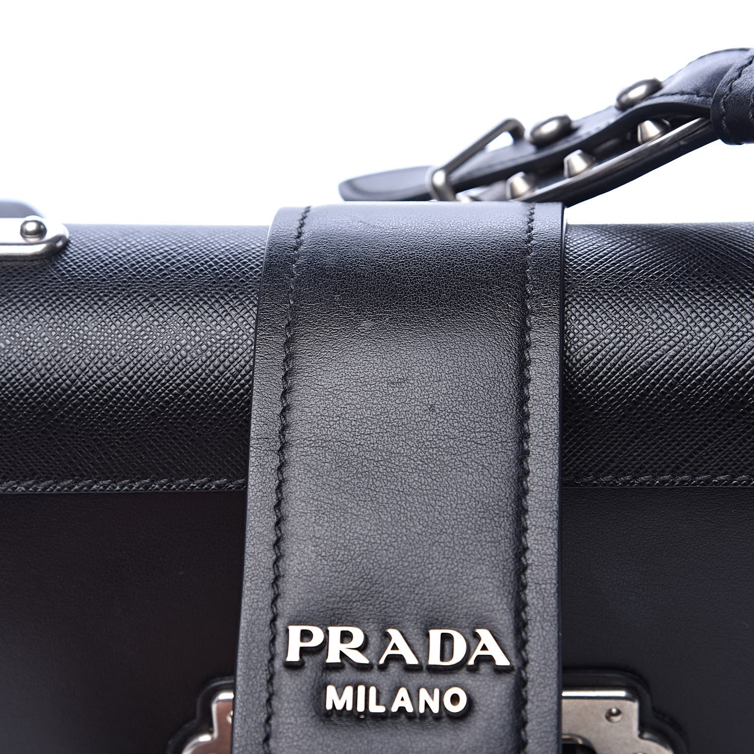 Prada City Calf Saffiano Cahier Bag Black 9 of 11