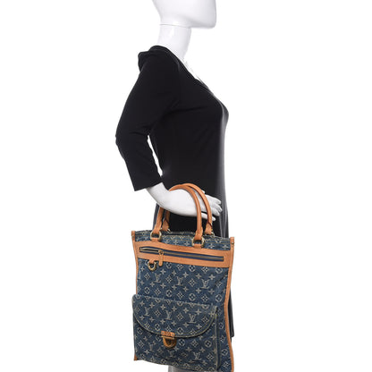 Louis Vuitton Monogram Denim Sac Plat Blue 2 of 9