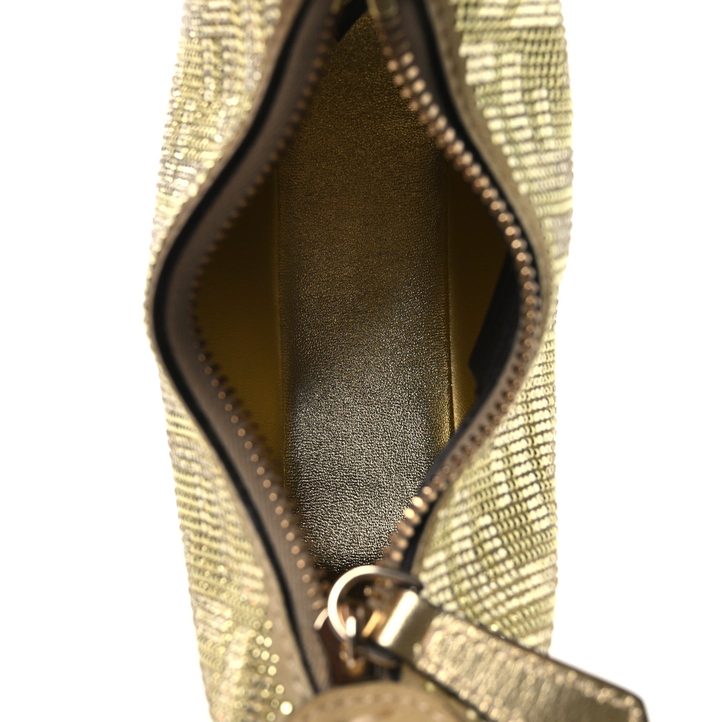 Crystal Vitello Laminato Suede FF Nano Fendigraphy Hobo Charm Platino
