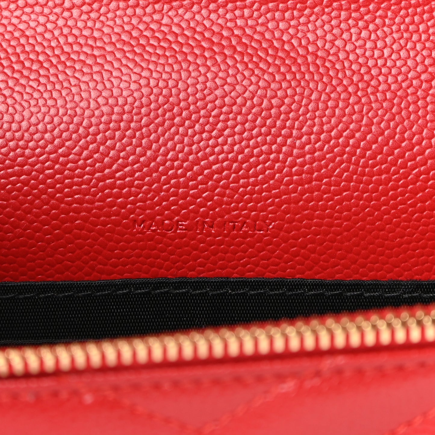 Grain De Poudre Matelasse Chevron Monogram Envelope Chain Wallet New Red