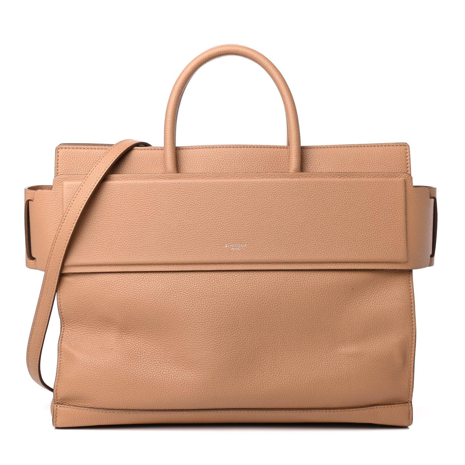 Givenchy Grained Calfskin Medium Horizon Satchel Beige 1 of 4