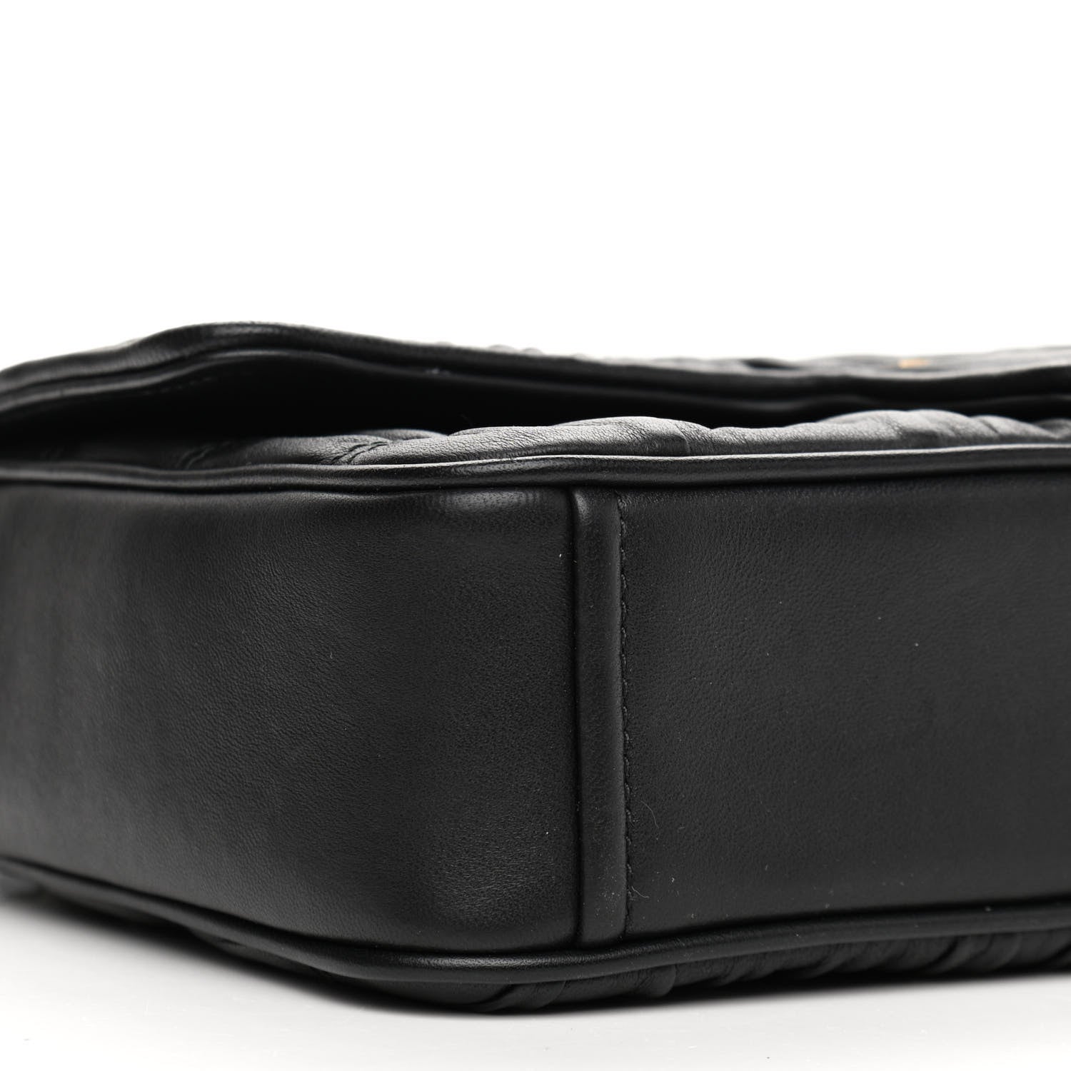 Prada Nappa Gaufre Medium Chain Flap Shoulder Bag Black 8 of 11