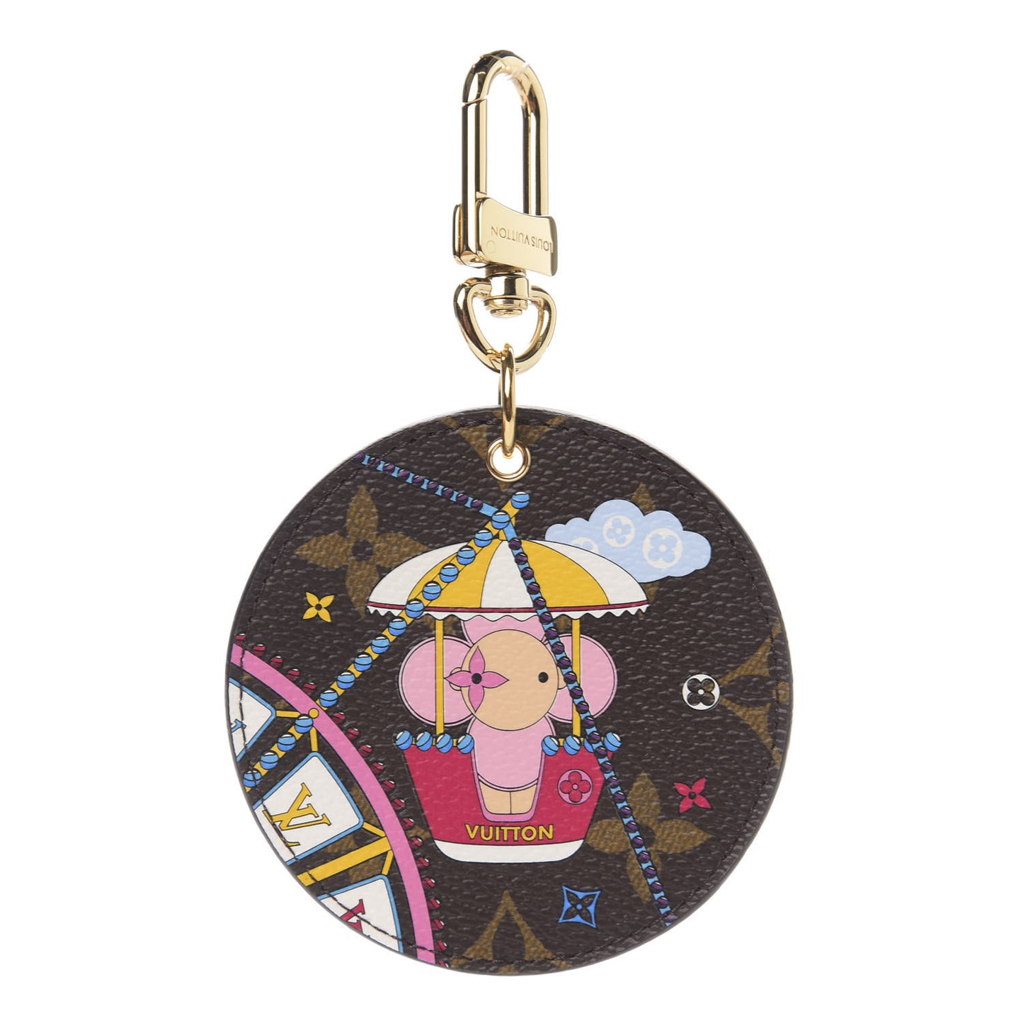 Monogram 2020 Christmas Animation Big Wheel Bag Charm Key Ring Rose Ballerine