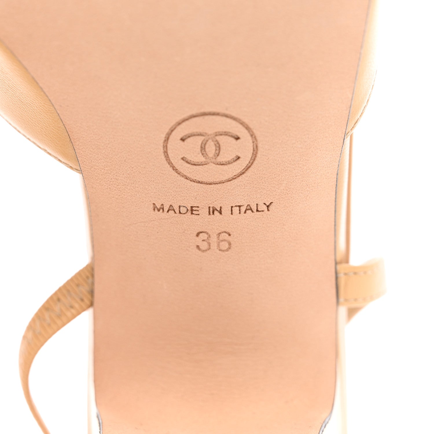 Chanel Goatskin Grosgrain Cap Toe CC Slingback Pumps 36 Beige Black 6 of 9