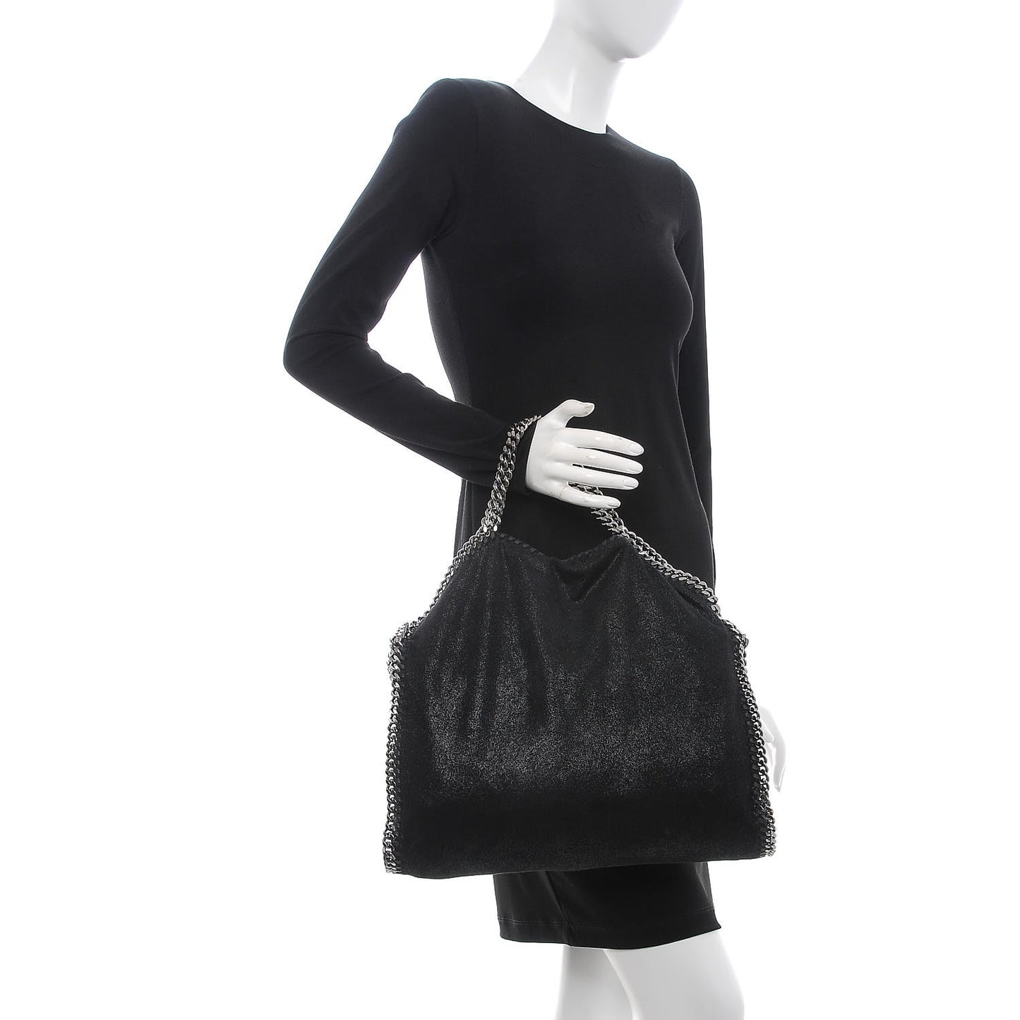 Shaggy Deer Falabella Fold Over Tote Black