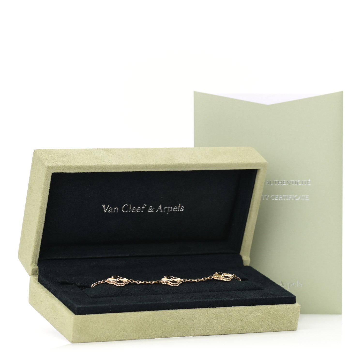 Van Cleef & Arpels 18K Yellow Gold 5 Motifs Guilloche Vintage Alhambra Bracelet 6 of 6