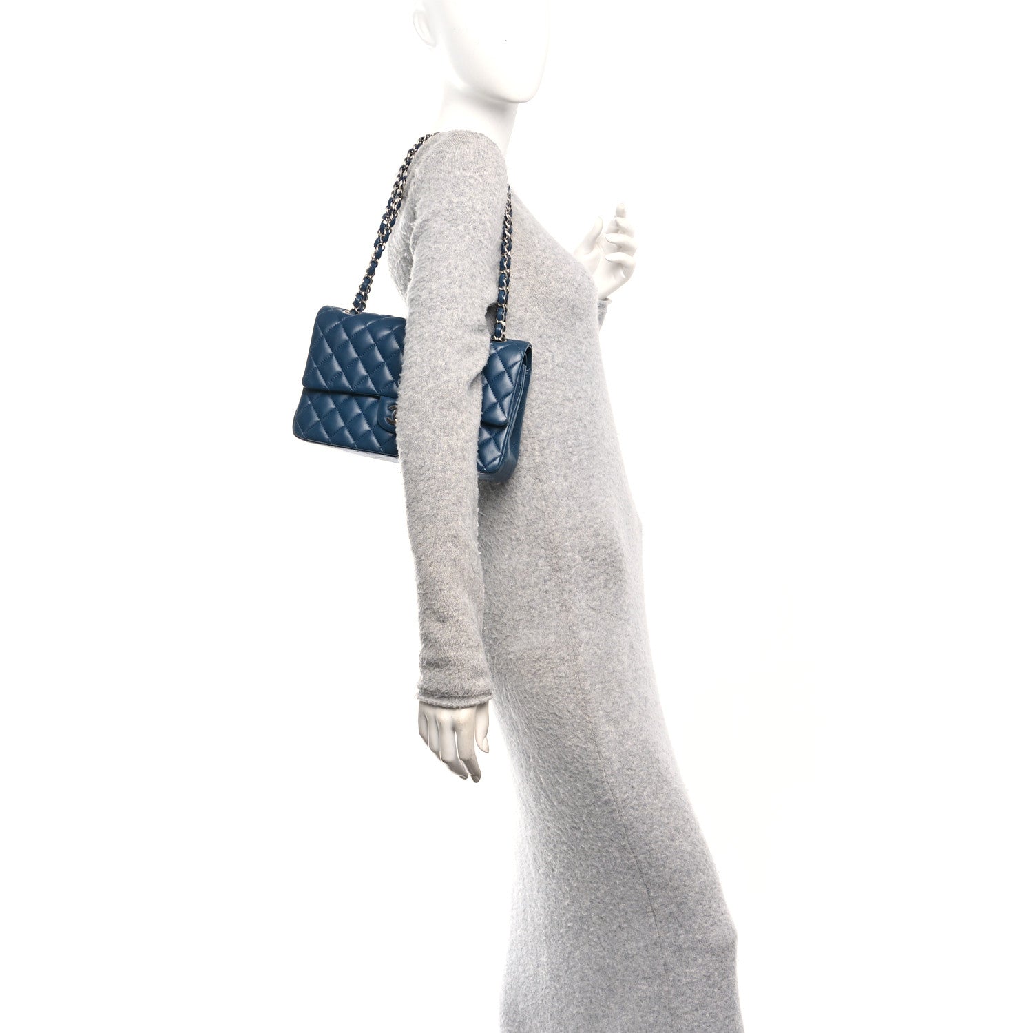 Chanel Lambskin Quilted Medium Double Flap Navy 2 of 12