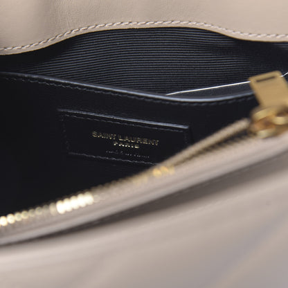 Saint Laurent Calfskin Y Quilted Monogram Small Loulou Chain Satchel Nude Powder 6 of 9