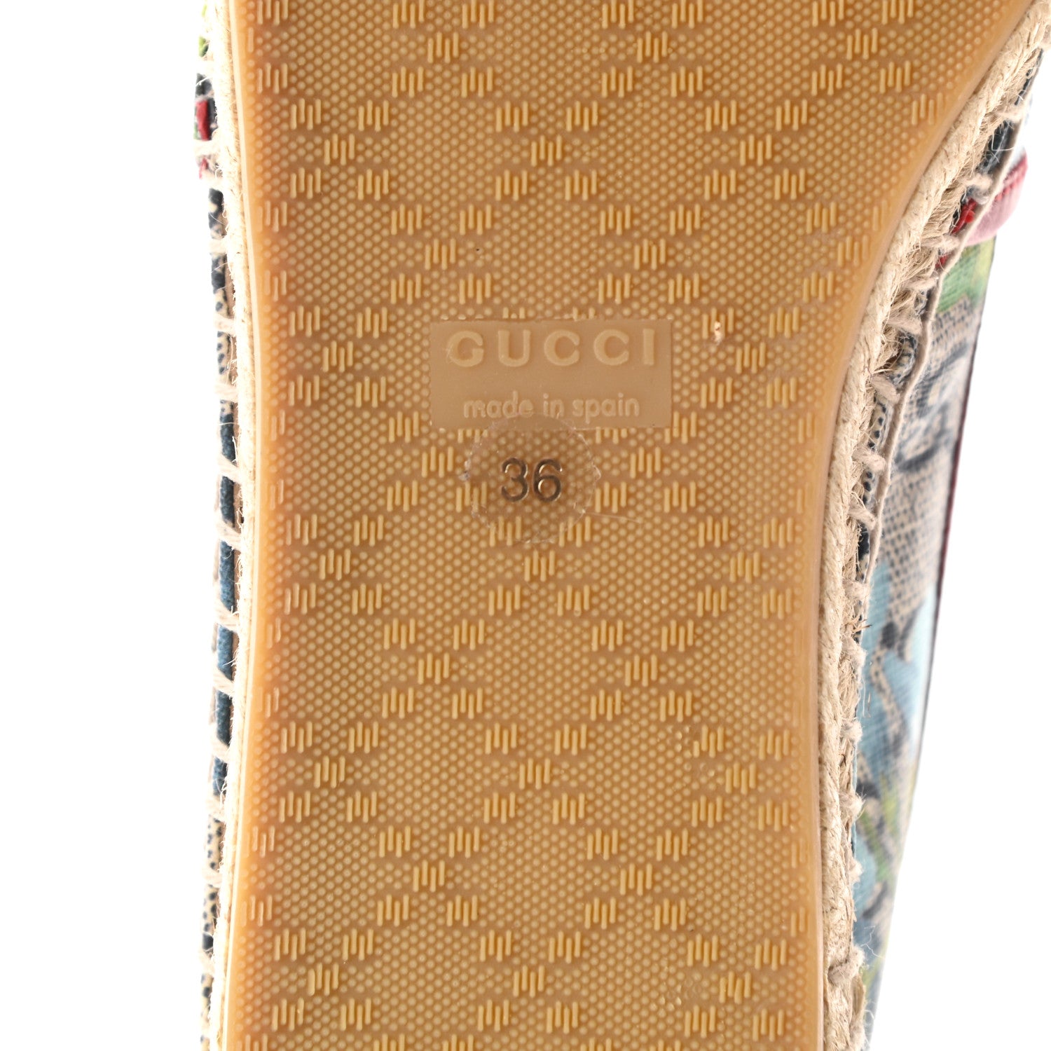 Gucci GG Supreme Monogram Blooms Espadrilles 36 Beige Blue Navy Hibiscus Red 6 of 11