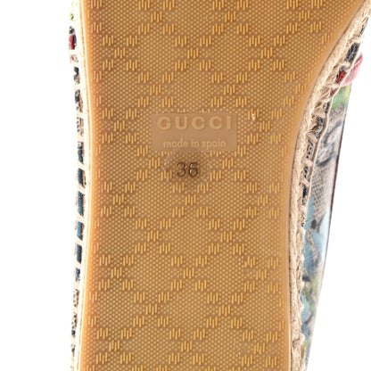 Gucci GG Supreme Monogram Blooms Espadrilles 36 Beige Blue Navy Hibiscus Red 6 of 11