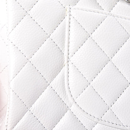 Chanel Caviar Quilted Medium Double Flap White 8 of 23