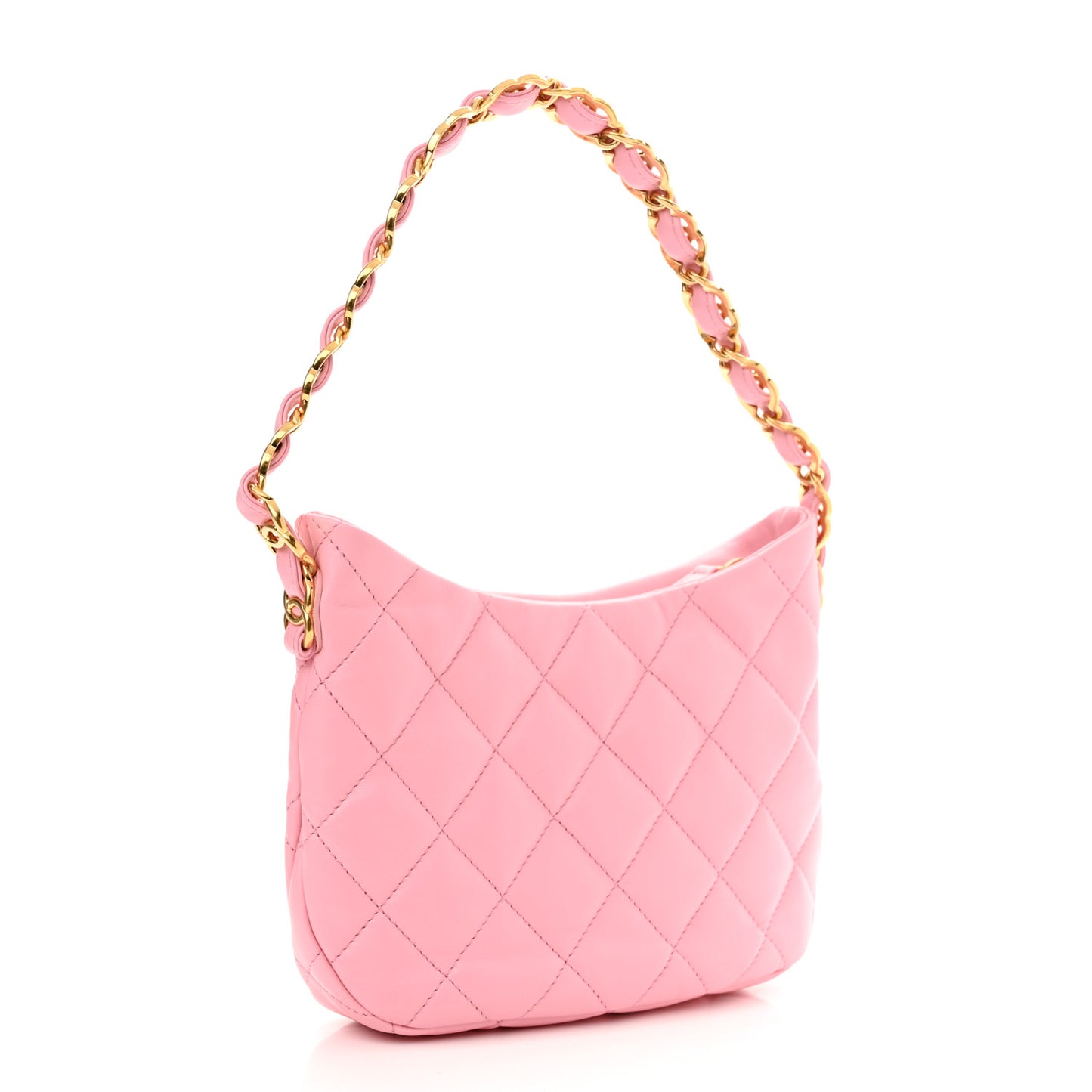 Lambskin Quilted CC Links Hobo Light Pink