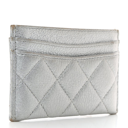Chanel Metallic Lambskin Quilted Card Holder Silver 3 of 13
