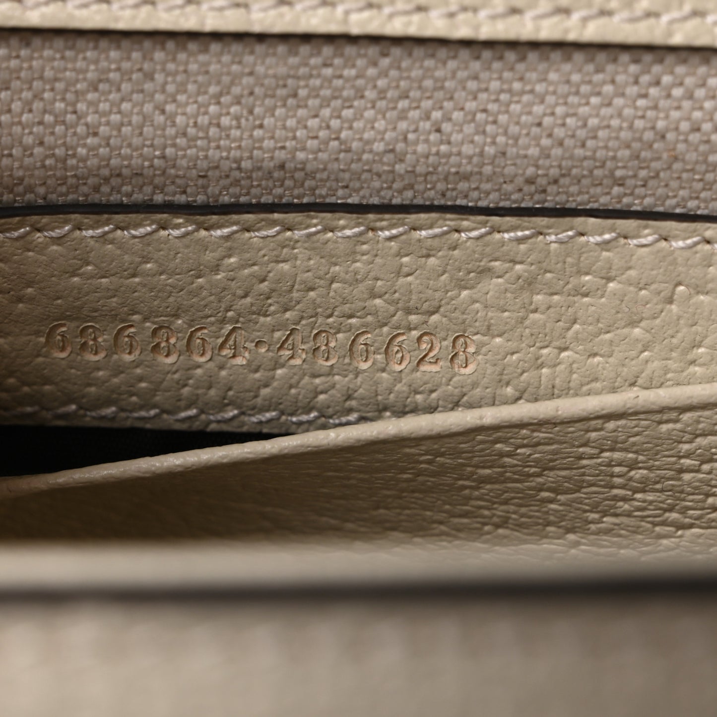 Monogram Jumbo GG Textured Dollar Calfskin Web Small Bamboo 1947 Top Handle Bag Off White