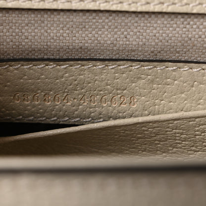 Gucci Monogram Jumbo GG Textured Dollar Calfskin Web Small Bamboo 1947 Top Handle Bag Off White 7 of 10