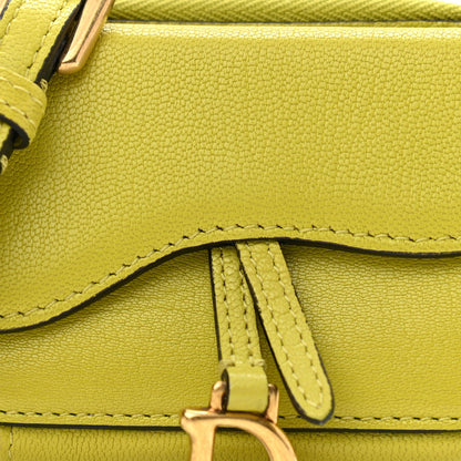 Christian Dior Goatskin Mini Saddle Shoulder Strap Pouch Lime 7 of 10