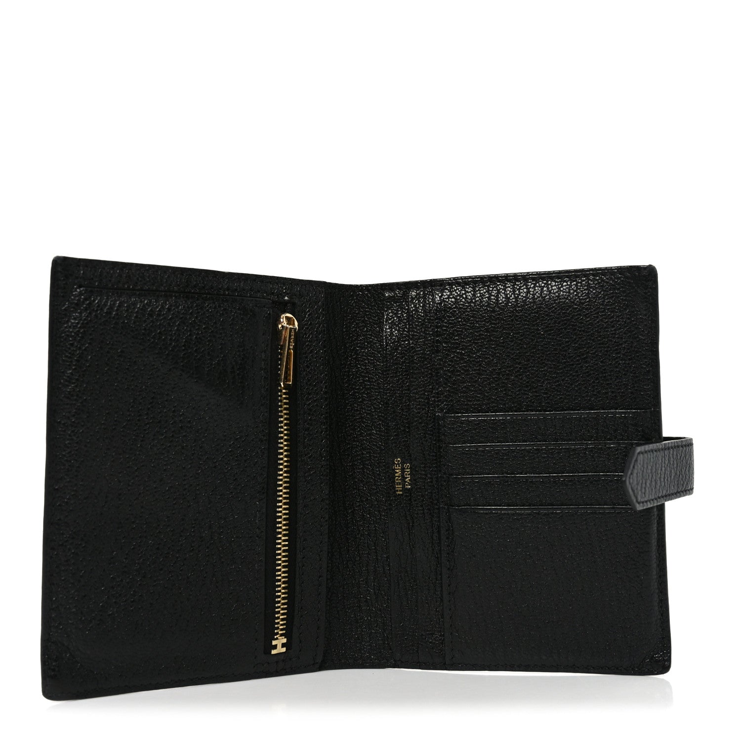 Hermes Chevre Mysore Bearn Compact Wallet Black 5 of 6