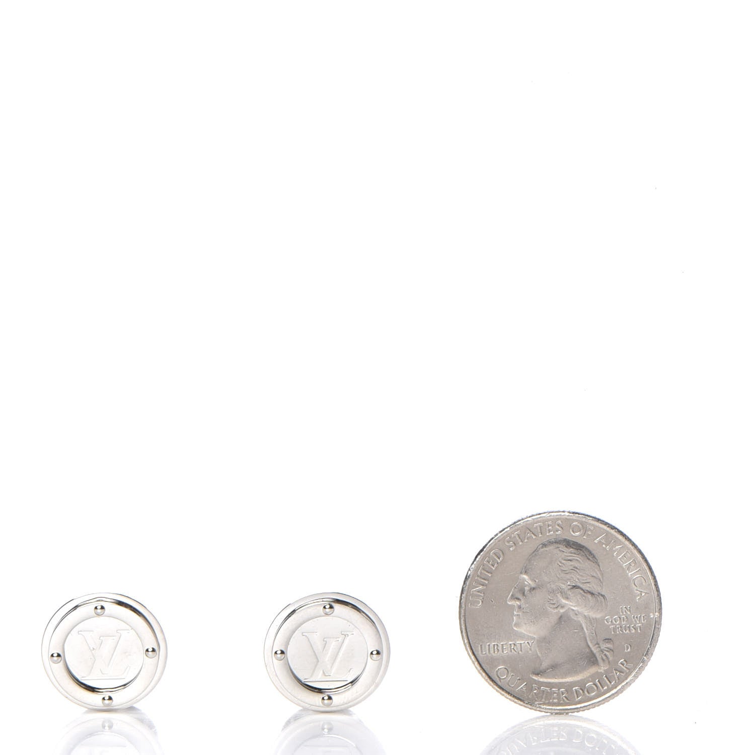 Louis Vuitton LV Travel Key Circle Cufflinks Silver 2 of 5