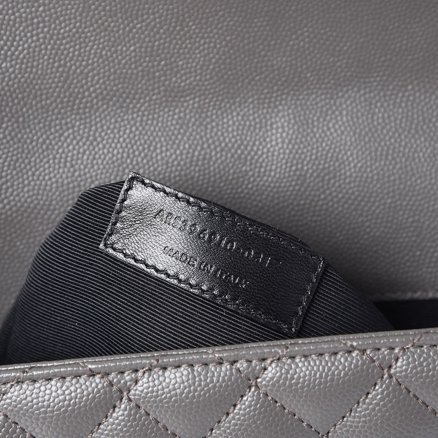Grain De Poudre Textured Mixed Matelasse Large Triquilt Monogram Satchel Earth