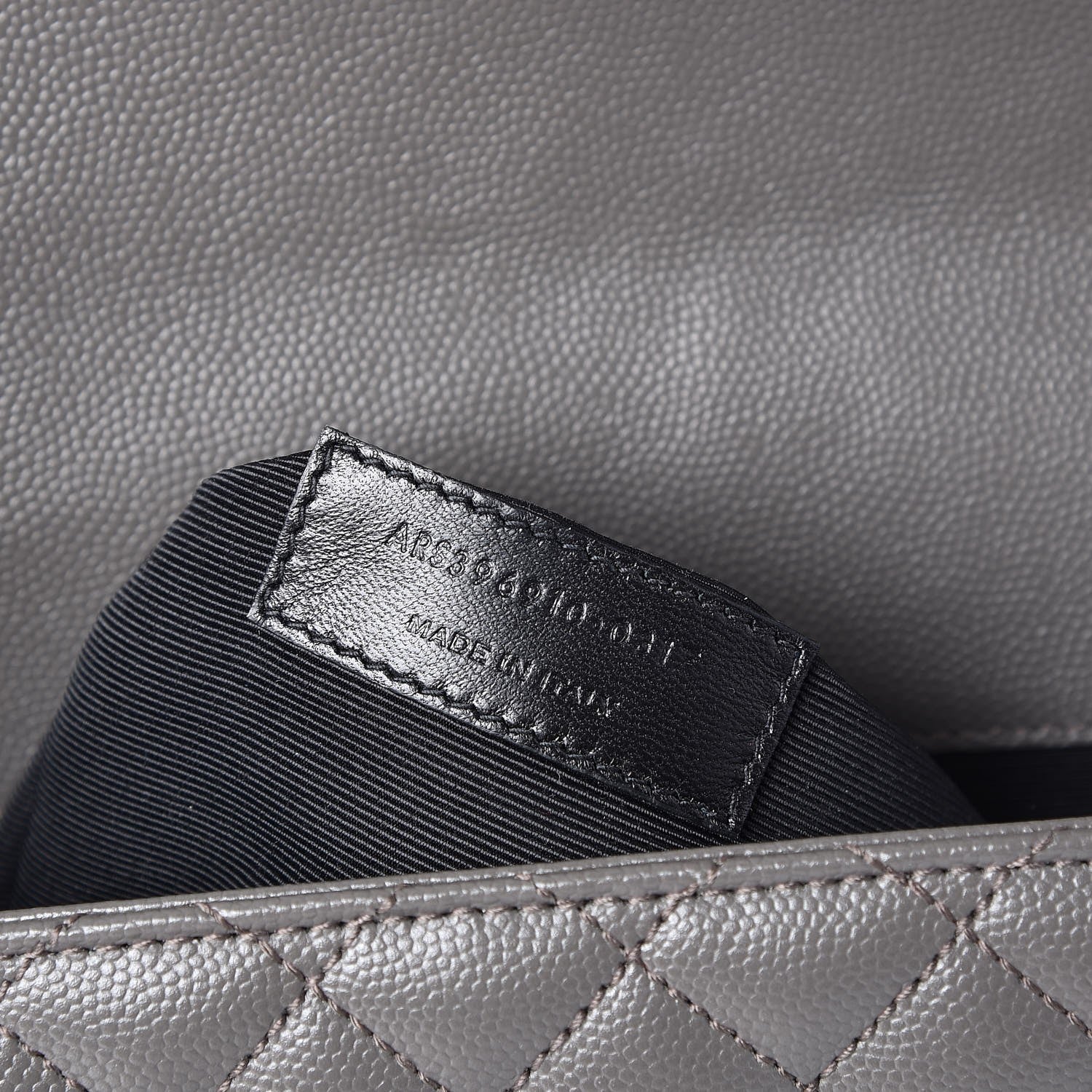 Saint Laurent Grain De Poudre Textured Mixed Matelasse Large Triquilt Monogram Satchel Earth 8 of 8