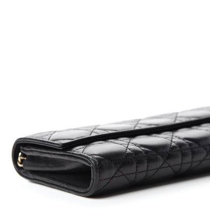 Christian Dior Lambskin Cannage Lady Dior Rendezvous Wallet On Chain Black 6 of 10