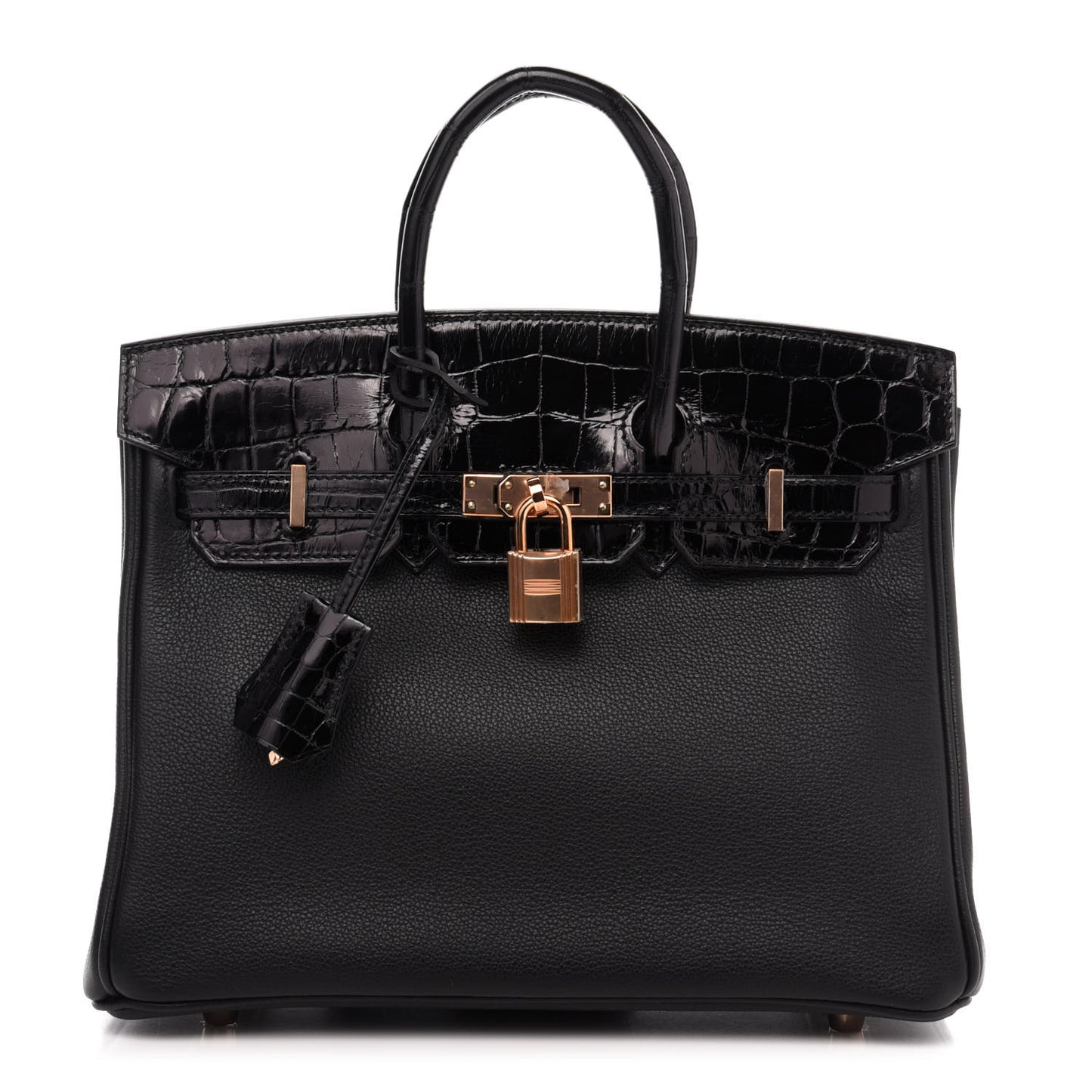 Taurillon Novillo Shiny Niloticus Crocodile Birkin Touch 25 Black