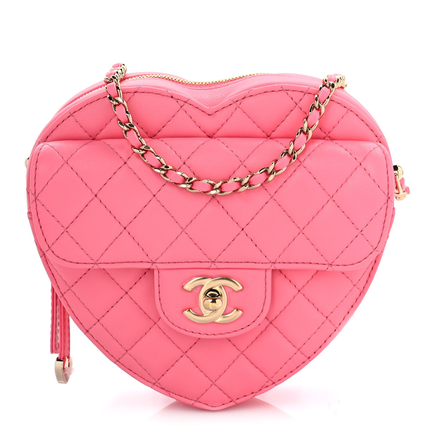 Chanel Lambskin Quilted CC In Love Heart Bag Pink 2 of 8