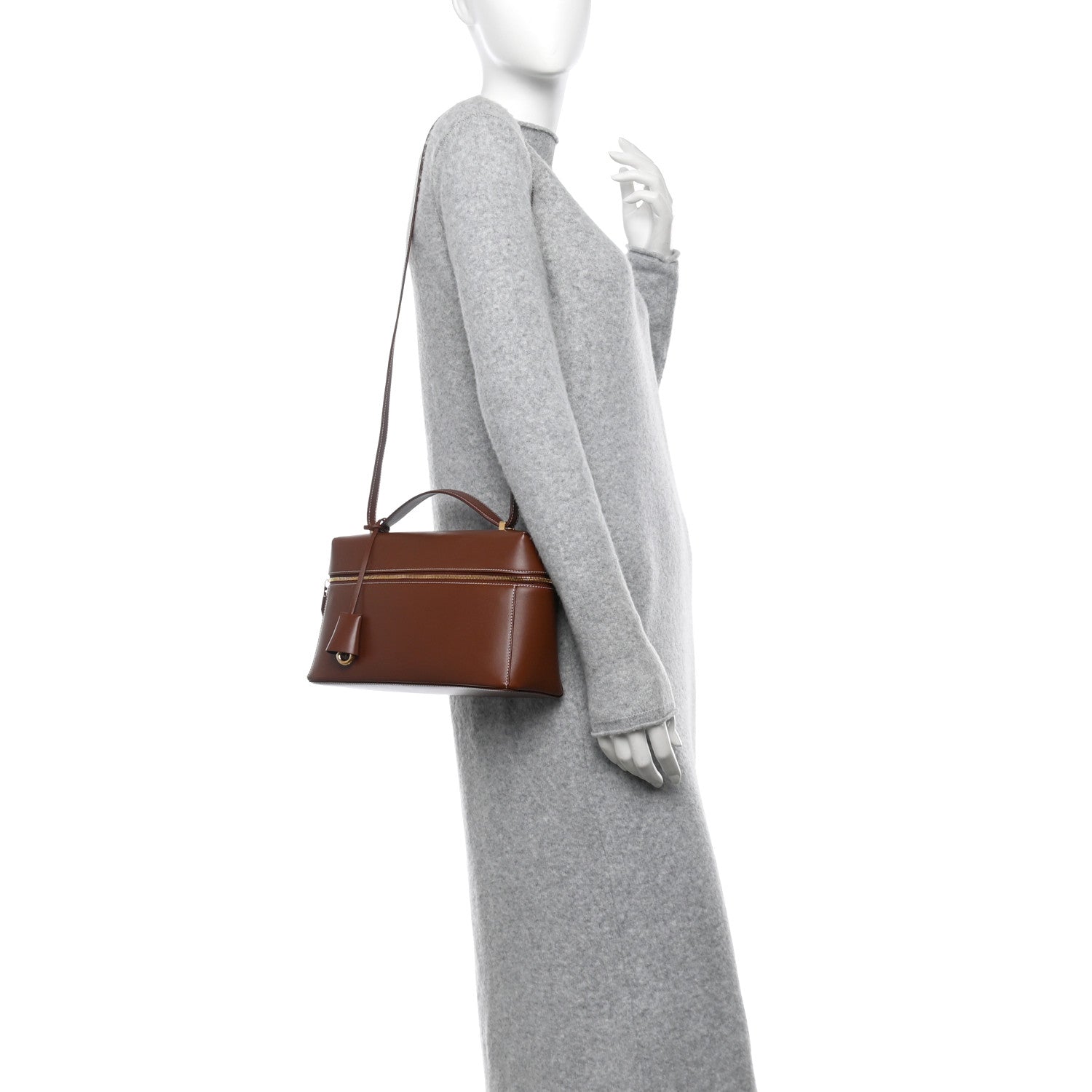 Loro Piana Saddle Calfskin Extra Bag L27 Bark Tree 2 of 9