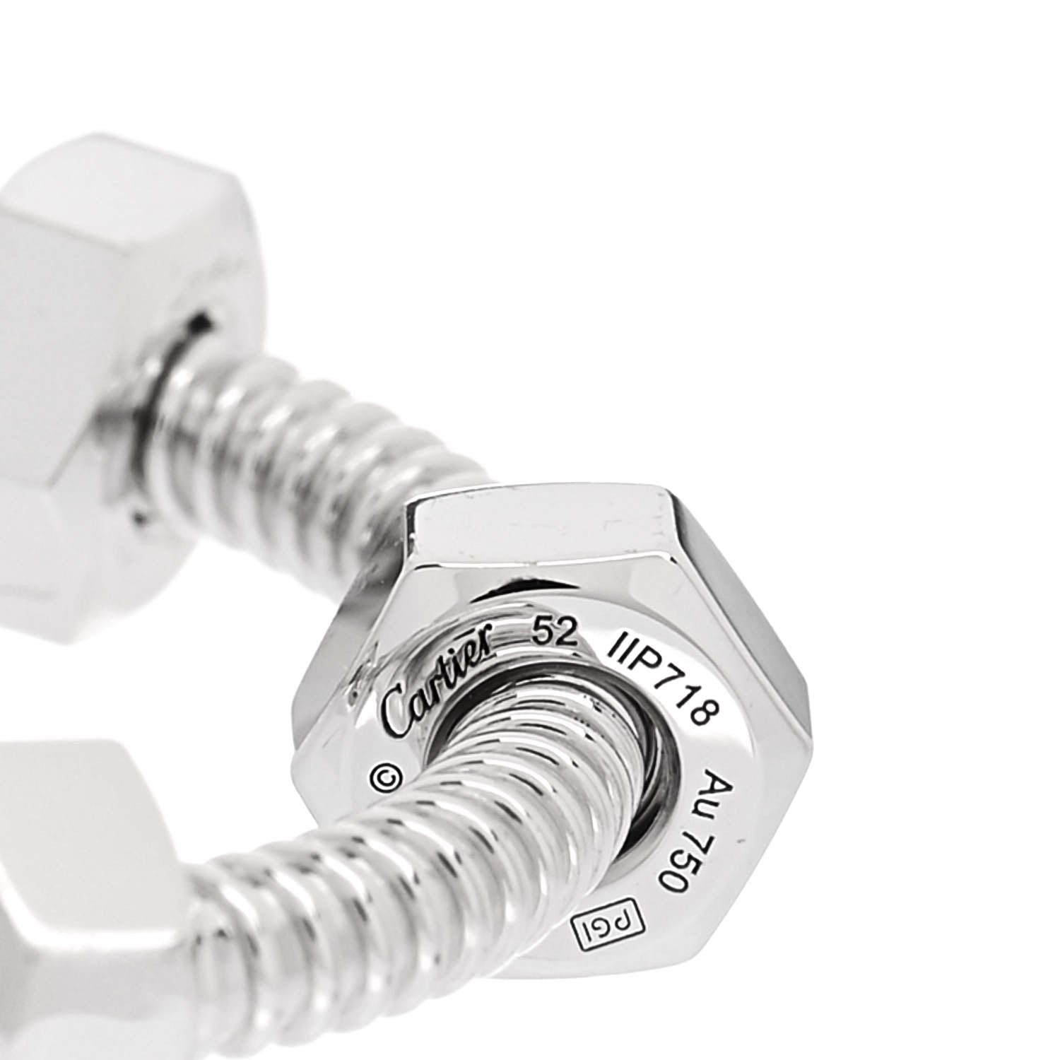 Cartier 18K White Gold Ecrou De Cartier Ring 52 6 4 of 4