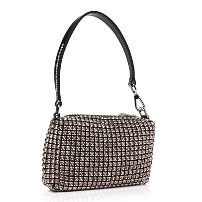 Alexander Wang Mesh Crystal Rhinestone Mini Heiress Pouch Pink 2 of 4