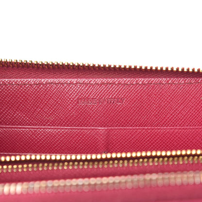 Prada Saffiano Zip Around Wallet Peonia 7 of 17