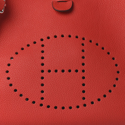 Hermes Taurillon Clemence Evelyne III PM Rouge De Coeur 9 of 9