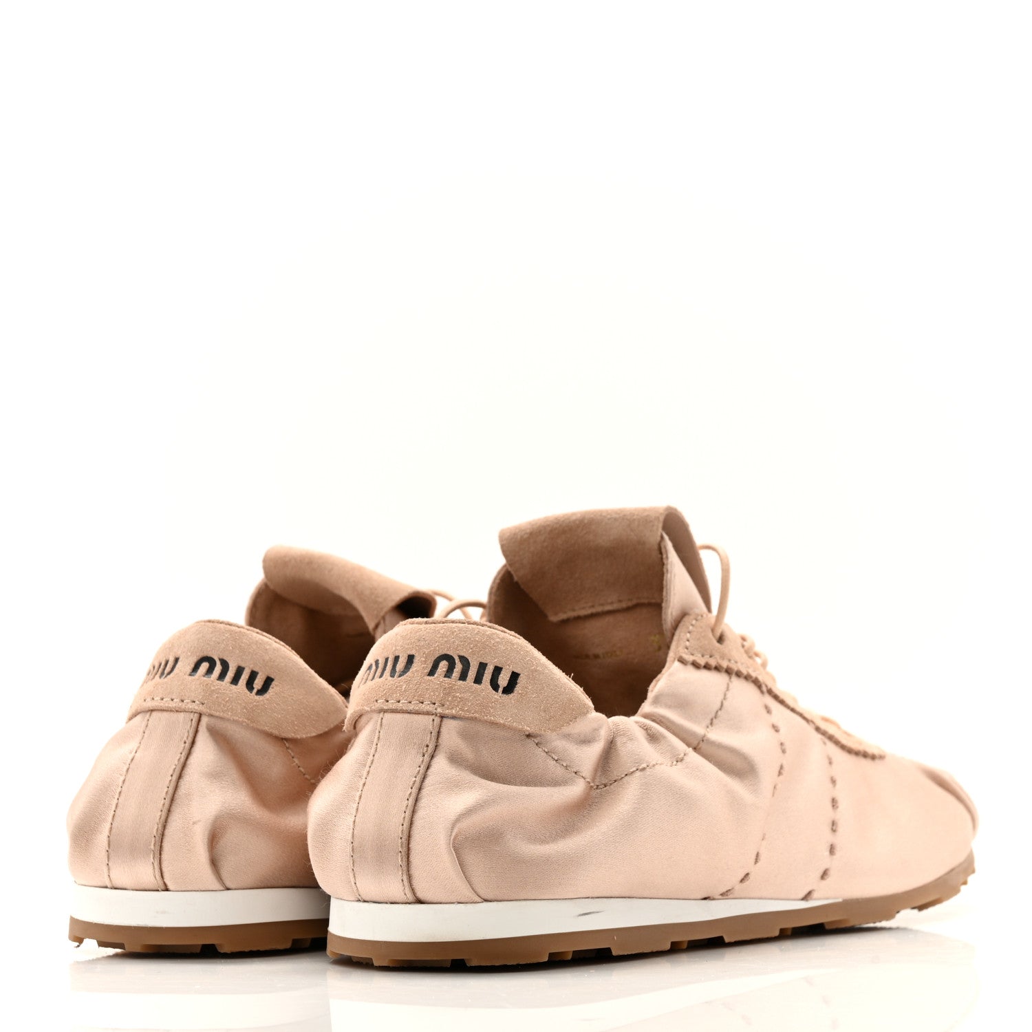 Miu Miu Satin Womens Plume Sneakers 37 Cipria 1793718 – FASHIONPHILE