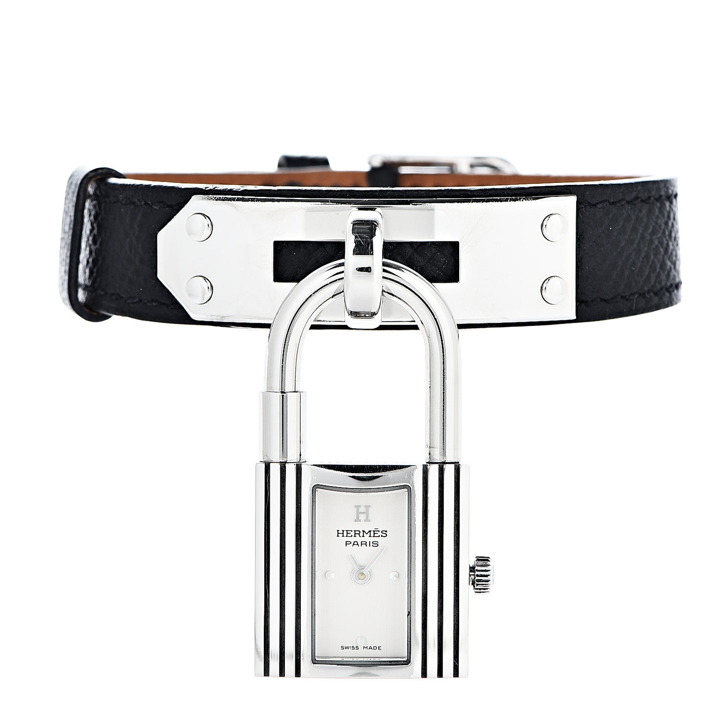 Stainless Steel Courchevel 20mm Kelly Cadena Quartz Watch Noir